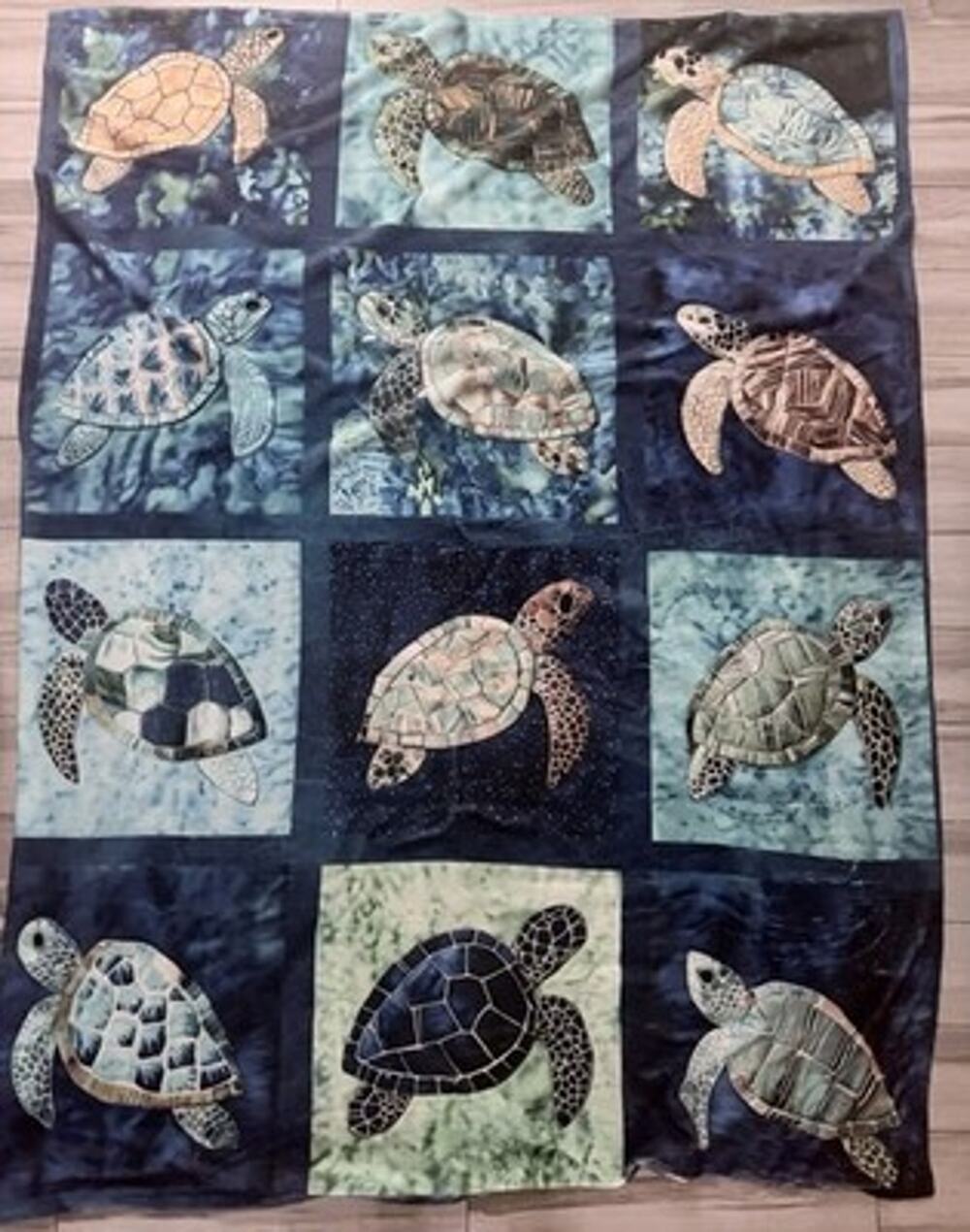 Sea Turtles Cozy Fluffy Blanket 60 X 80 Large 100% Polyester Ocean Blues